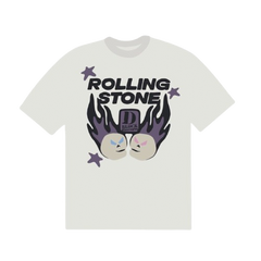 D Block Europe x Broken Planet Market Rolling Stone T-Shirt - Snow White