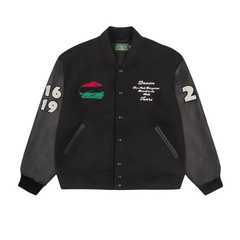 Denim Tears Peace Wreath Varsity Jacket Black