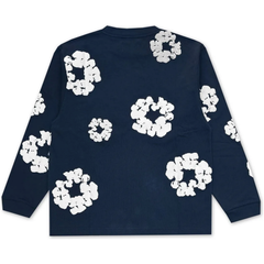 Denim Tears Long Sleeve Cotton Wreath T-shirt Navy