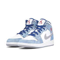 Jordan 1 Mid SE French Blue Light Steel (GS)