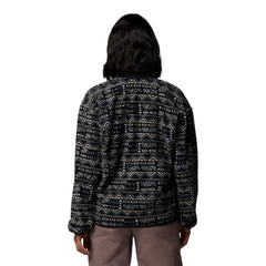 Columbia Sequoia Grove Printed Half Zip Polyester Women's Black Fleece Pullover