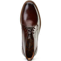 Base London Lincoln Leather Men's Burnt Brown Ankle Boots