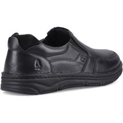 Hush Puppies Franco Slip on Leather Men's Black Loafers