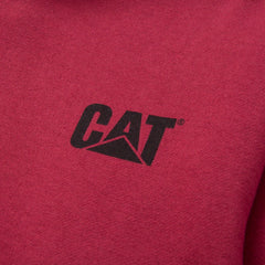 Caterpillar Trademark Banner Cotton Men's Red Hooded Sweatshirt