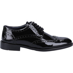 Hush Puppies Dustin Brogue Patent Leather Men's Black Patent Brogues Shoes