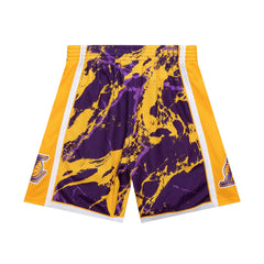 Mitchell & Ness Men NBA Los Angeles Lakers Team Marble Swingman Short Purple PFSW1279LAL09PL