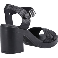 Hush Puppies Georgia Leather Women's Black/Snake Heels