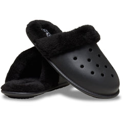 Crocs Classic Fuzz Scuff Thermoplastic Black Slippers
