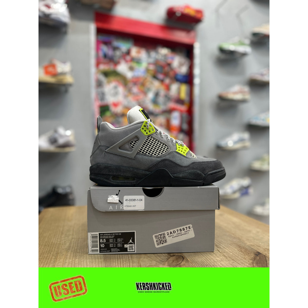 Jordan 4 Retro SE 95 Neon UK 7.5