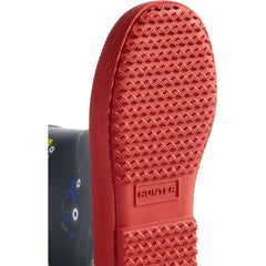 Hunter Kids First Construction Print Boot Rubber Boys's Hunter Navy/Military Red Wellington Boots
