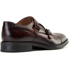 Base London Taper Leather Men's Bordo Double Monk Shoes