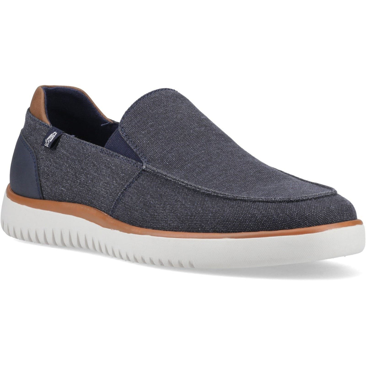 Hush Puppies Damon Slip on Textile Men's Navy Loafers