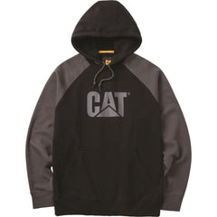 Caterpillar Raglan Cotton Men's Black Hooded Sweatshirt