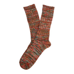 Anonymous Ism 5 Colour Mix Crew Cotton Men's Red Socks