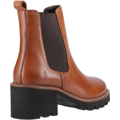 Hush Puppies Gaia Leather Women's Tan Heeled Chelsea Boots