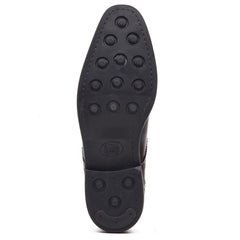Base London Henley Monk Leather Men's Black Double Monk Shoes