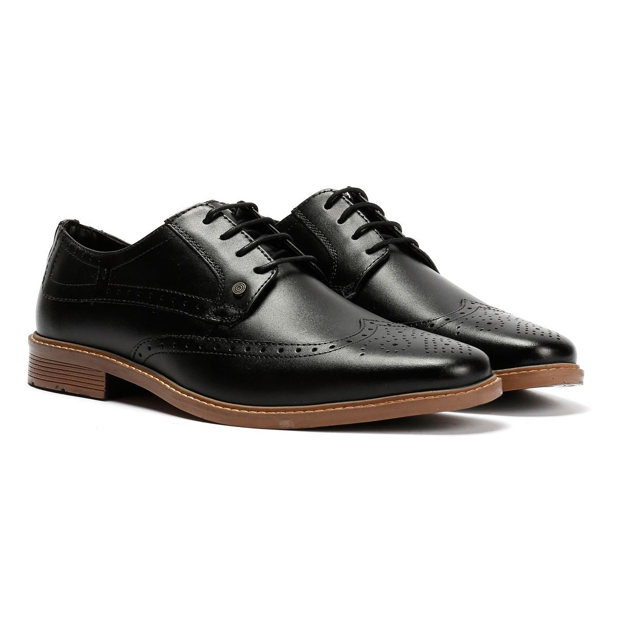 Lambretta Stockton Leather Men's Black Lace-Up Shoes