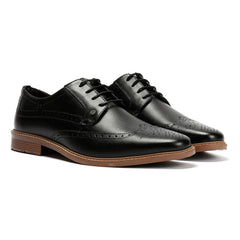 Lambretta Stockton Leather Men's Black Lace-Up Shoes