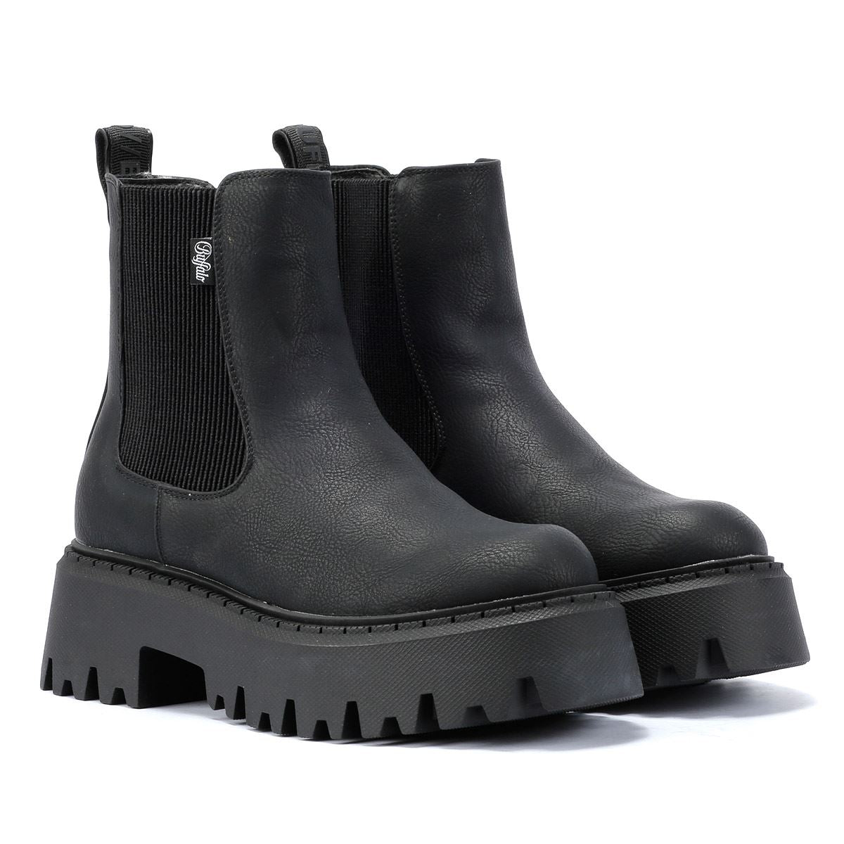 Buffalo Aspen Chelsea Vegan Nappa Women's Black Boots