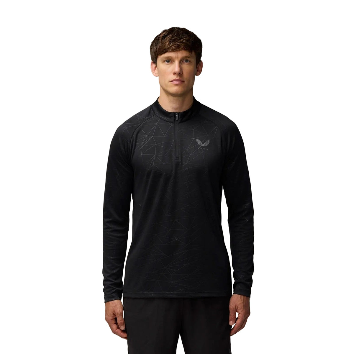 Castore Adapt Training 1/4 Zip Top Polyester Black Men's Activewear T-Shirts.