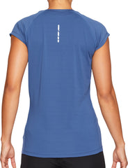 Asics Cap Short Sleeve Womens Running Top - Blue