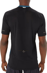 Asics FujiTrail Half Zip Short Sleeve Mens Running Top - Blue