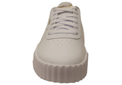 Puma Carina 3.0 Metallic Whisper Womens Casual Shoes White Gold