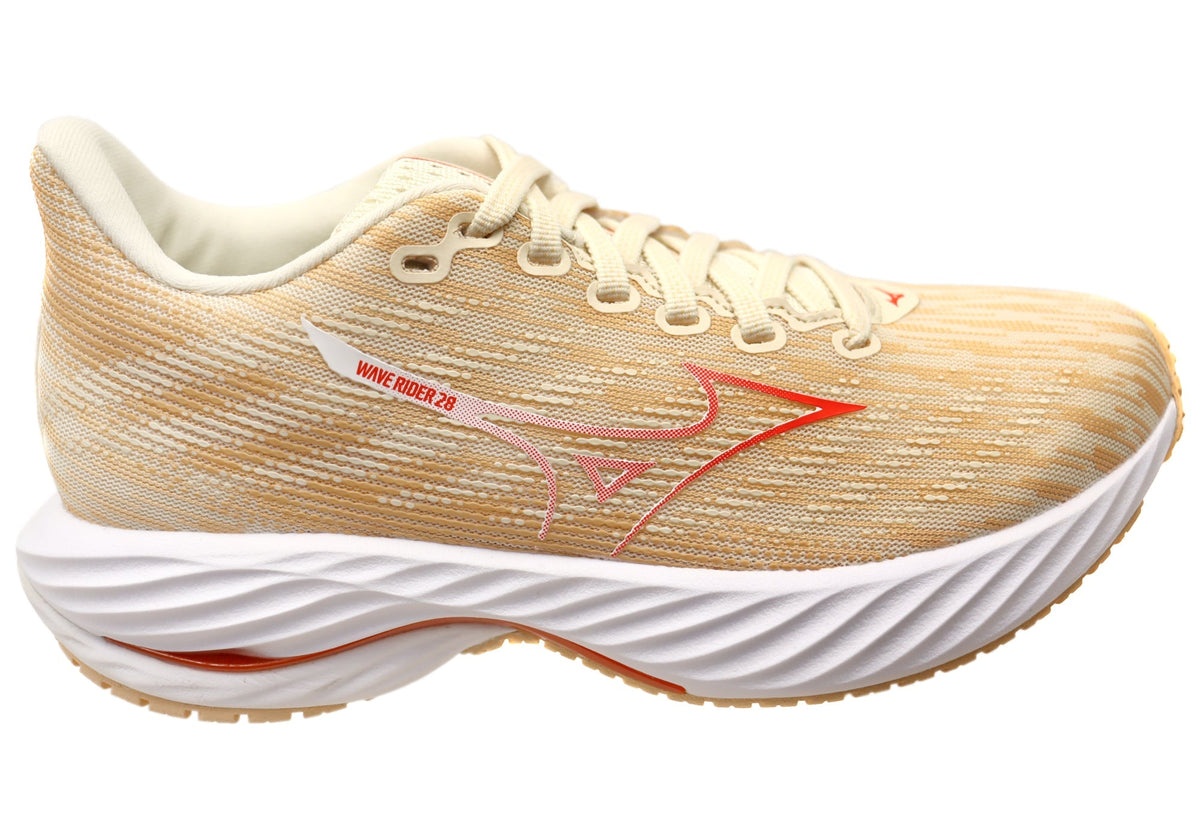Mizuno Womens Wave Rider 28 Comfortable Running Shoes Pristine Orange