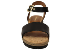 Tamaris Dinah Womens Comfortable Leather Low Wedge Sandals