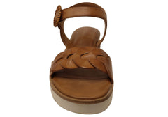 Tamaris Drewberry Womens Comfortable Leather Low Wedge Sandals