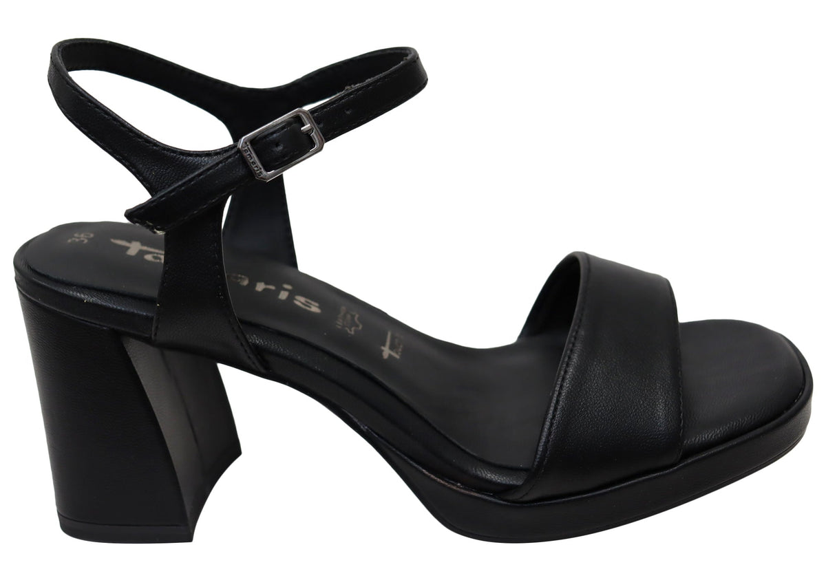 Tamaris Candece Womens Comfortable Leather Platform Heeled Sandals