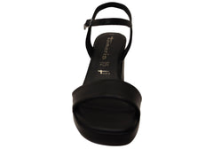 Tamaris Candece Womens Comfortable Leather Platform Heeled Sandals