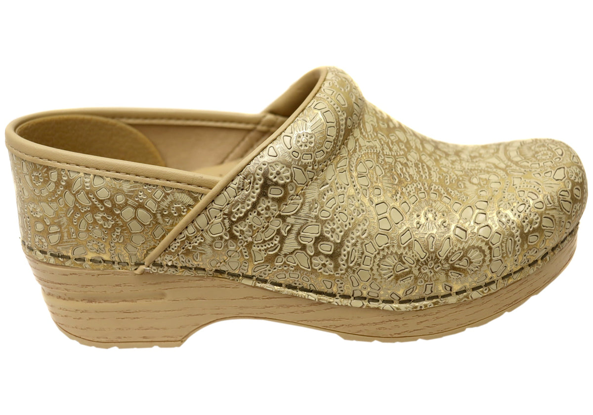 Dansko Womens Professional Leather Lacy Comfortable Clogs Shoes