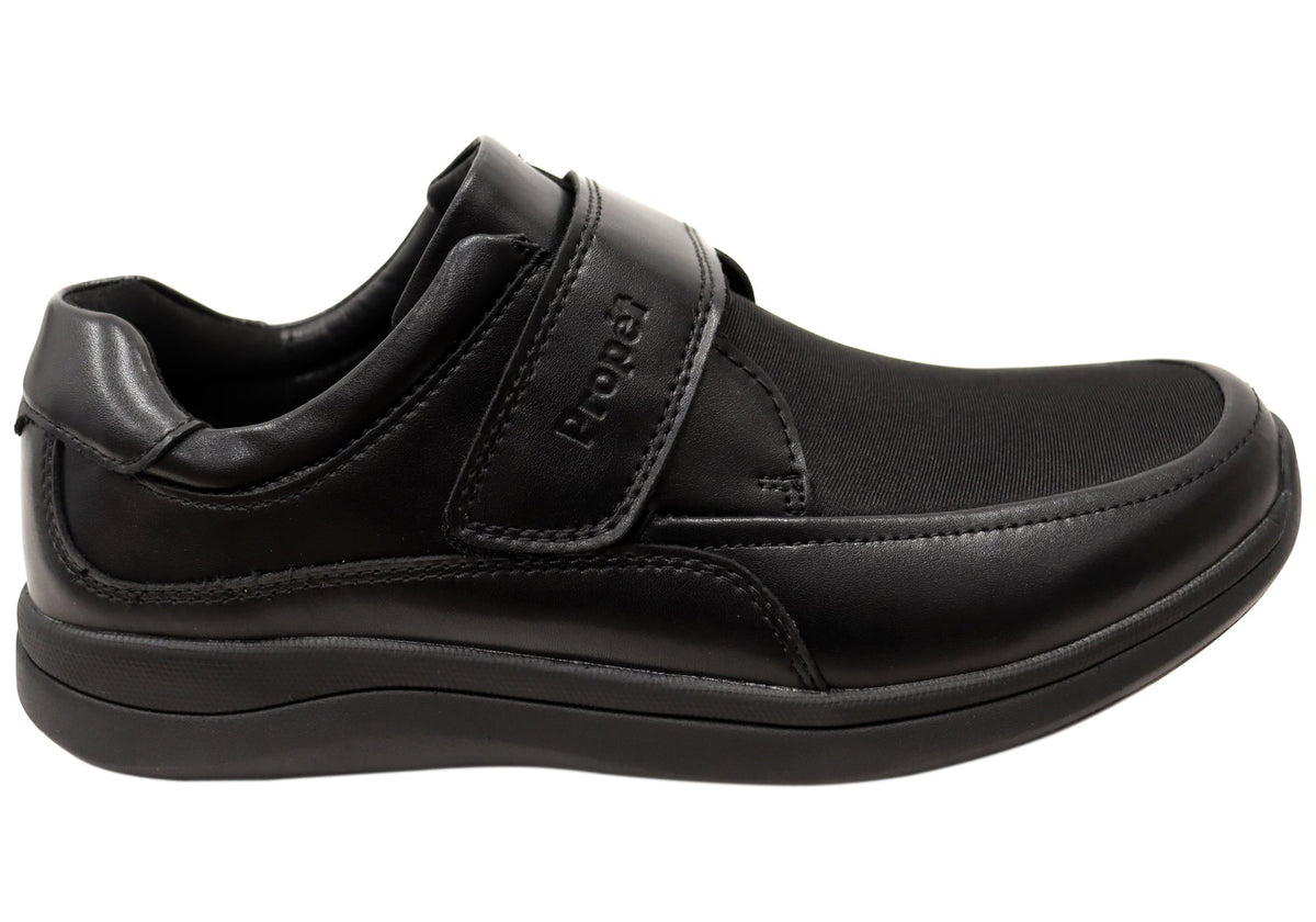Propet Mens Four Points Comfort 3E Extra Wide Leather Adjustable Strap Shoes