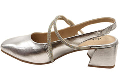 Dakota Bella Womens Brazilian Sling Back Heels With Comfort Footbed