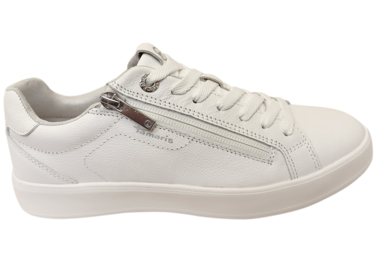 Tamaris Fay Womens Leather Comfort Casual Shoes With Cushioned Footbed