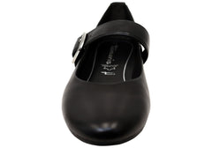 Tamaris Bianka Womens Comfortable Black Leather Mary Jane Shoes