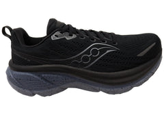 Saucony Mens Hurricane 25 Comfortable Athletic Shoes Black Shadow