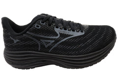 Mizuno Womens Wave Rider 29 D Wide Width Black Running Shoes