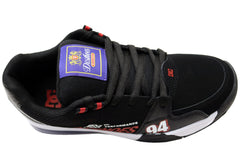 DC Shoes Mens Comfortable Leather Versatile Shoes Black Black Red
