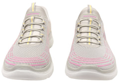 Skechers Womens Slip Ins Summits Plus Bright Wave Shoes Grey Multi