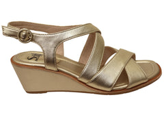 Sofft Gigi Womens Leather Wedge Sandals With Comfortable Footbed