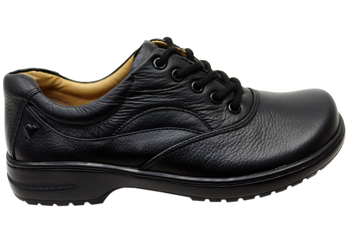 Nurse Mates Macie Womens Comfortable Wide Fit Leather Lace Up Shoes