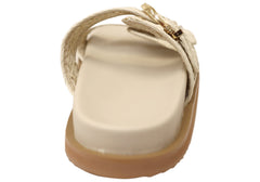 Billini Topanga Womens Comfortable Slides Sandals Cream Raffia