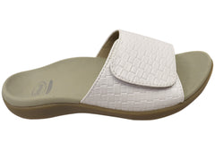 Scholl Orthaheel Samos II Womens Comfortable Supportive Slides White Brick