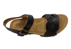 Comfortiva Erena Womens Comfort Footbed Leather Wedge Sandals