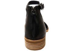 Sofft Faxyn Womens Leather Low Heel Sandals With Comfortable Footbed