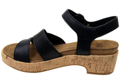 Sofft Capri Womens Leather Low Heel Sandals With Comfortable Footbed