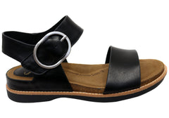 Sofft Bali Womens Leather Sandals With Cushioned Comfort Footbed