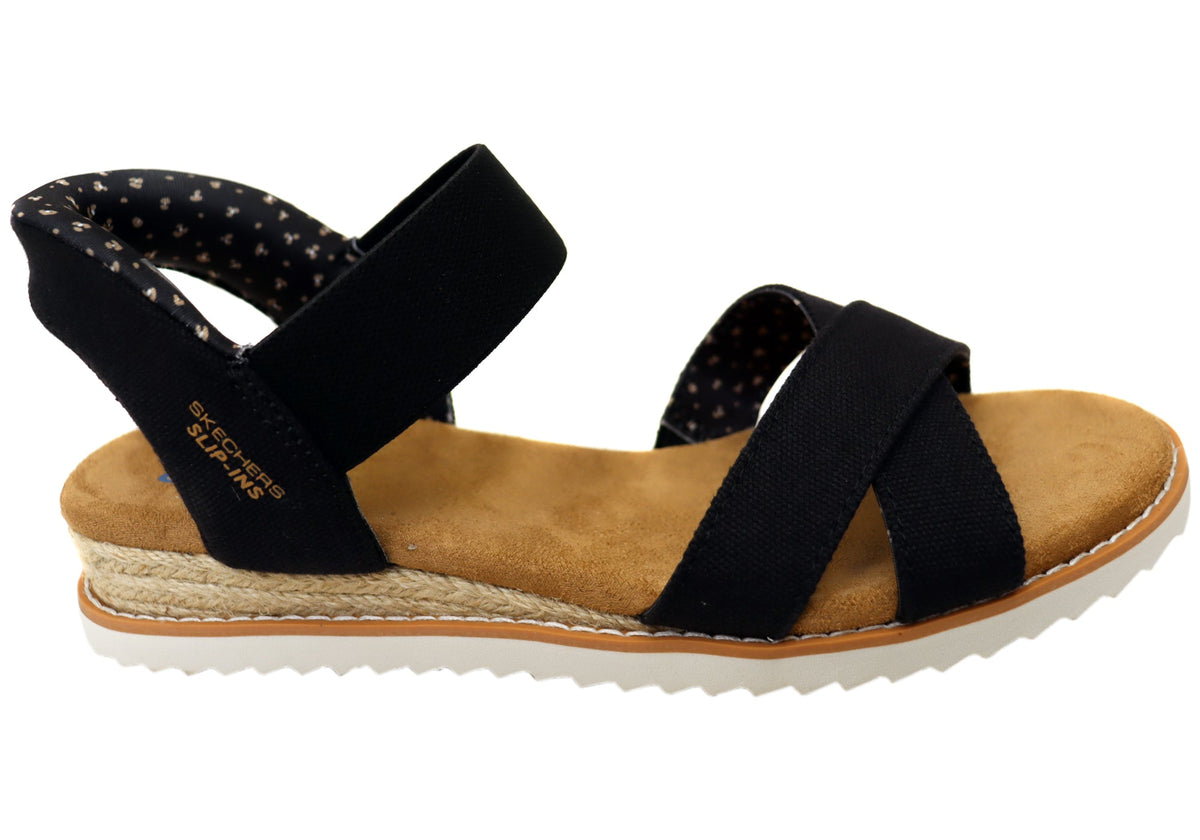 Skechers Womens Slip Ins BOBS Desert Kiss Golden Lily Comfort Sandals